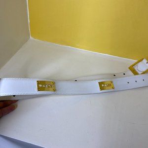 FRANCOGIARRI MILANO White Leather 'Cities of the World' Belt